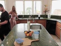 Busty Blonde Milf Wants A Wild Hardcore Erotic Massage From Her Stepson And Sucks His Big Cock In Thanks For The Fucking - Olivia austin