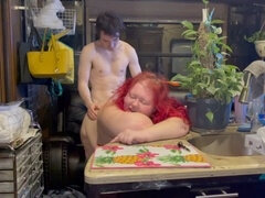 Voluptuous SSBBW Georgia Peach handles every inch of a big white cock like a pro