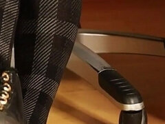 Plaid Tights & Stylish Sneakers - Dangling, Shoeplay & Foot Focus