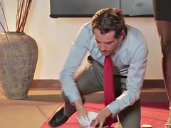 Nubian small tits secretary babe licked and fucked by boss