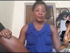 Squealing, ebony dildo, jacking