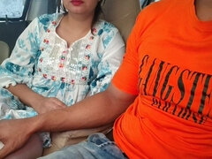 Cute Desi Indian Beautiful Saara Bhabhi in Car Outdoor