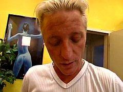 Stunning blonde Germna fucked hard in her throat and pussy