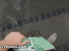 18 años, Amateur, Rubia, Mamada, Polla, Al aire libre, Adolescente, Mojado