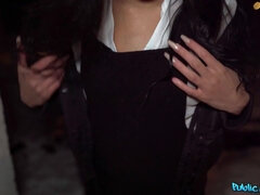 Amerikansk, Sort, Pik sutte, Støvler, Italiener, Udendørs, Offentlig, Bryster