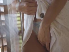 Cul, Chambre à dormir, Sucer une bite, Cocu, Éjaculer dans la bouche, Hard, Lingerie, Voyeur