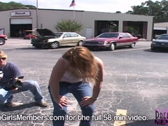 Stor stjärt, Bystig, Underkläder, Naturliga tuttar, Offentlig, Verklighet, Rödhårig, Retro