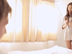 Petite Asian pornstar Christy Charming and Christy Charmings get their tight holes stretched in Shy Fun Before Breakfast