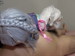 Kamisato Ayaka cosplay teen handjob porn