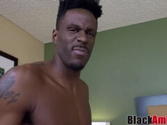 Natural busty amateur Lyra taken aback by interracial banging