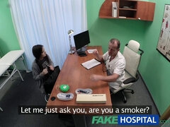 Watch this hot student with black hair beg for a hard dick in her fakehospital exam