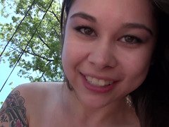 Sweet looking 18 year old bitch gets rammed hard in a POV scene