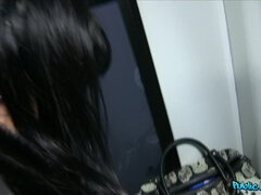 Ερασιτέχνης, Μπότες, Μελαχροινή, Τσέχα, Φυσικά βυζιά, Εκτός, Δημόσιο, Τραινο