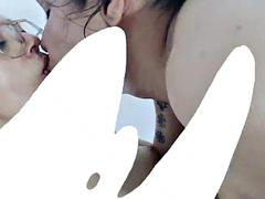 Woman teaches how to suck ass to man PEGGING AND RIMMING anal pleasure bi temp 2 sub english 025