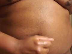 Afrikansk, Amerikansk, Svart, Sperma shot, Pappa, Handjobb, Onani, Solo