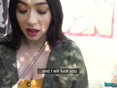 Amerikansk, Røv, Stor pik, Brunette, Hårdt, Penge, Offentlig, Realitet