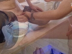 Blindfold surprise for wifey with a hot threeway twist