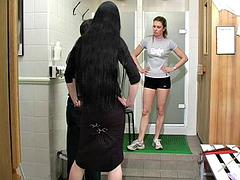 아마추어, 잡힌, 여자 지배, 페티쉬, 체육관, 엉덩이 때리기