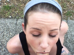 아마추어, 금발의, 오랄섹스, 음경, 핸드잡, Hd, 자연의 가슴, 삼키다