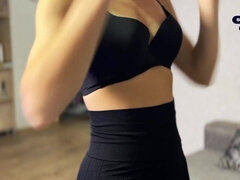 Sexy schoolgirl entices daddy with trampy lingerie & makes him Proud