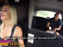 Female Fake Taxi Busty blonde rides lucky passengers cock to pay fare
