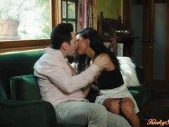 Big tits ebony mistress fucking her bffs white husband