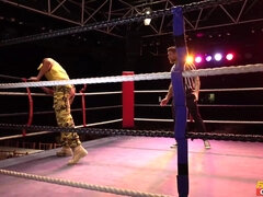 Teen Ella fucks a dude as a reward after she wins in a mixed wrestling fight