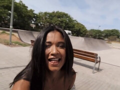 Guy is lucky to pick the Latina up in the street and fuck her