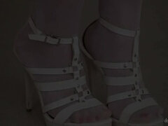 무대 뒤에서, 흑인, 흑갈색 머리, 수음, 자연의 가슴, 혼자, 스타킹