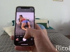 Step Sister Deep Throats My Huge Cock While On Phone With BF - Kriss Kiss & Rico Hugi