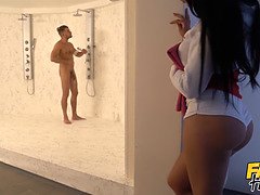 I told you, I have a boyfriend - Cheating horny Belgian girl with huge ass and big tits seduces guy for a sneaky orgasm with his thick cock before tak