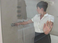 Sexy secretary wet clothes fantasy