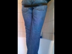 Badkamer, Grote lul, Sperma shot, Duits, Pissen, Gezichtspunt, Shemale, Alleen