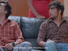 お尻, ぽっちゃり, デカパイ, 茶髪の, インド人, オマンコ, 三人, 濡れ