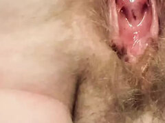 Close-Up Hairy Pussy Spread - Mature MILF Solo HD