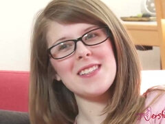 Amateur MILF in glasses hot erotic solo