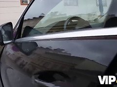 Naughty teen Beaut� en robe de mari�e succumbs to an unsuspecting bite from strangers and gets fucked hard