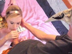 Duży kutas, Blondynka, Obciąganie, Czeski, Trójkąt