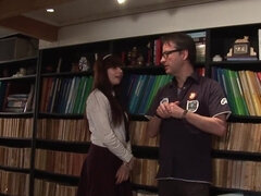 Luna Rival has oral and anal sex in the library