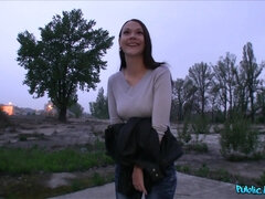 Public Agent - Darkhaired Babe Lays Down For A Screw Outside Shopping Mall 1