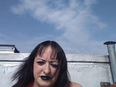 Bizarre, Pieds, Nourriture, Gothique, De plein air, Public, Rétro, Jarretelles