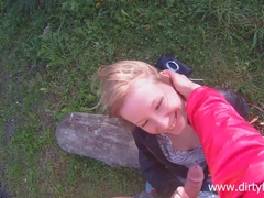 Amateur, Blonde, Sucer une bite, De plein air, Pov, Rousse roux, Adolescente