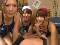 Asiatisk, Avsugning, Sperma shot, Ansiktsbehandling, Grupp, Japansk