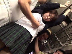 Hot Japanese college girl gets handcuffed