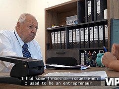 Mina K seduces loan manager & takes advantage of him in office