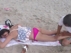 素人, ビーチ, 自家製, 日本人, マッサージ, アウトドア, 公共