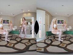 Virtual Reality foursome with naughty friends before wedding - big boobs, big ass, big tits, and POV action!