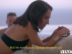 Baben, Strand, Stor kuk, Hd, Latina, Naturliga tuttar, Utomhus, Pool