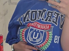 Amador amadora, Bonitinhoa fofoa atraente, Calcinha, Ruivoa, Solo chão