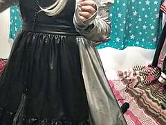 Silver PVC sissy maid maid eva helmet sanggagg breathplay kigurumi